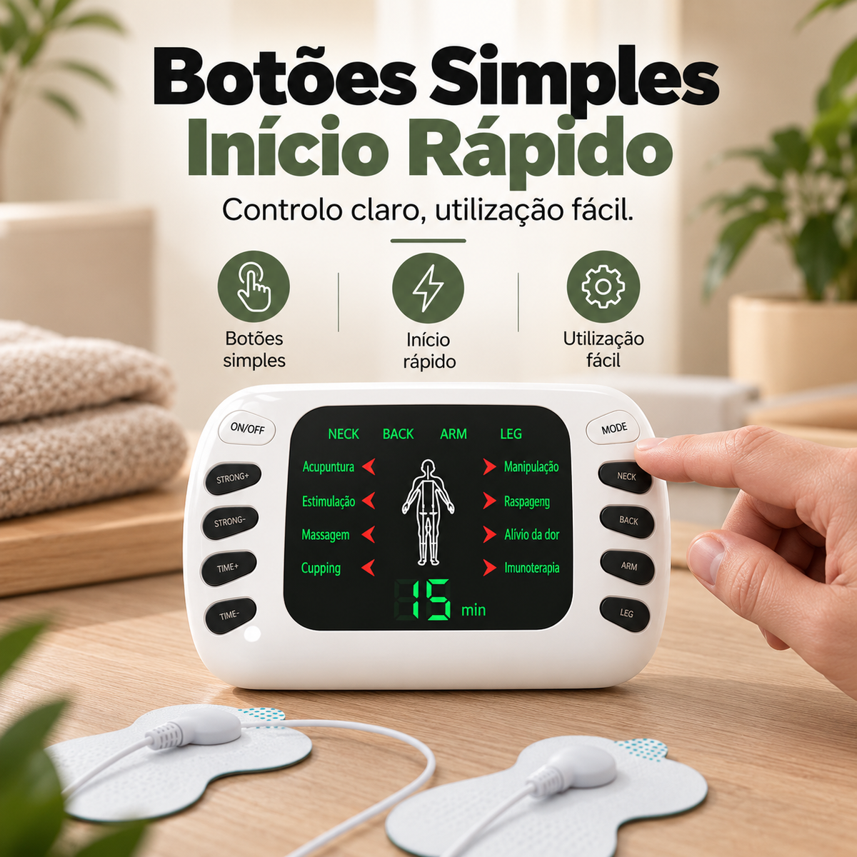 Dispositivo Elétrico Portátil de Massagem para Alívio da Fadiga